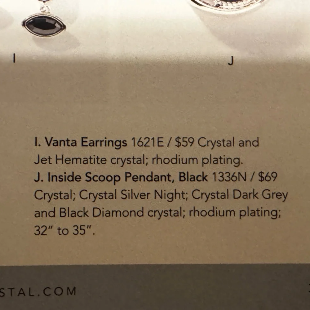 Touchstone Crystal By Swarovski - Vanta Earrings - Picture 3 of 3